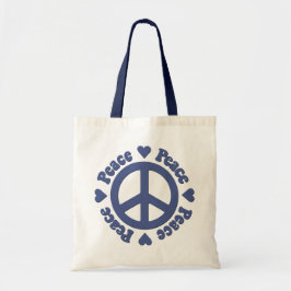 Bolsa de Tote con signo de paz azul
