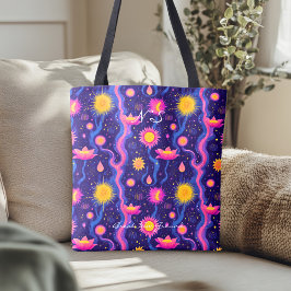 Bolsa de tote con sol radiante y Lotus Wellness