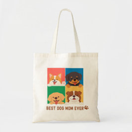 Bolsa de Tote con tema de perro vibrante de peek-a