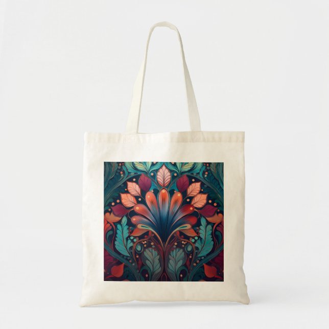 Bolsa de Tote con un diseño Art Nouveau. (Frente)