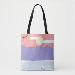 Bolsa de Tote con una escena de montaña/océano