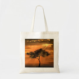 Bolsa de Tote con vigas de sol de árbol solitario 
