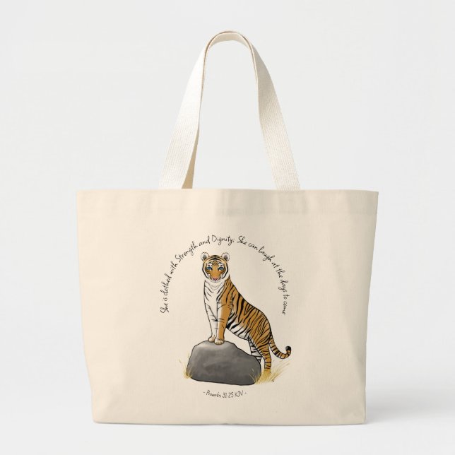 Bolsa de Tote Cristiana Fuerte y Digna (Frente)