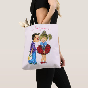 Bolsa de Tote Cute Couple - Te Amo
