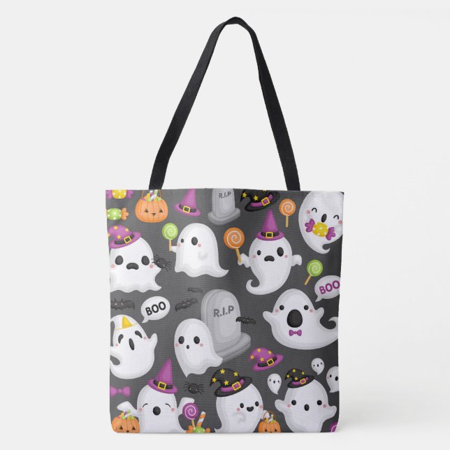 Bolsa de Tote Cute Ghost Halloween (Anverso)