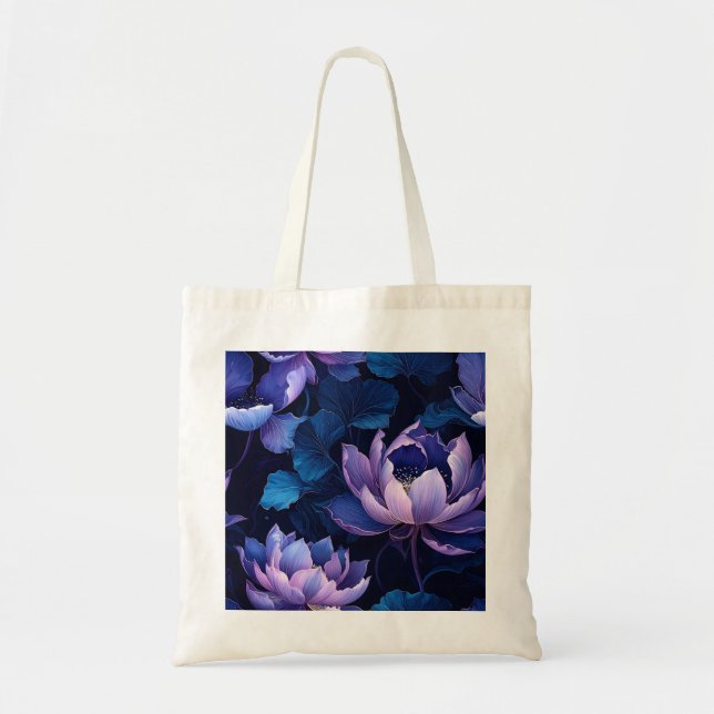 Bolsa De Tote Dark Lotus Floral (Frente)