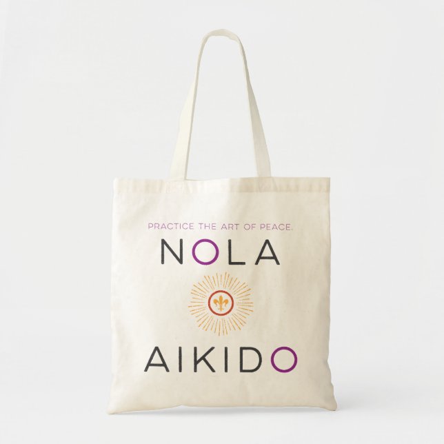 Bolsa de Tote de Aikido NOLA - Púrpura y Naranja (Frente)
