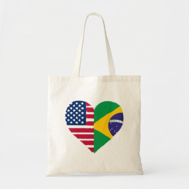 Bolsa de Tote de amor brasileño-estadounidense (Frente)