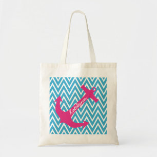 Bolsa de Tote de Anchor Personalizado y Chevron Tu