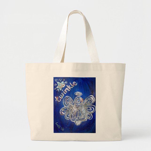 Bolsa de Tote de Angel Twinkle de plata (Frente)