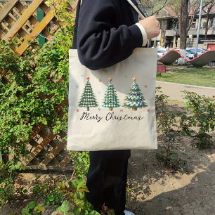 Bolsa de tote de árbol de Navidad, bolso de tostad