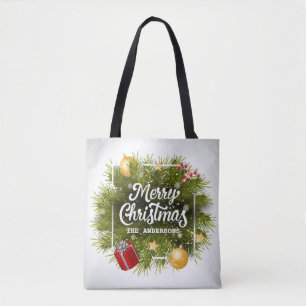 Bolsa De Tote De Árbol De Navidad Elegante Persona