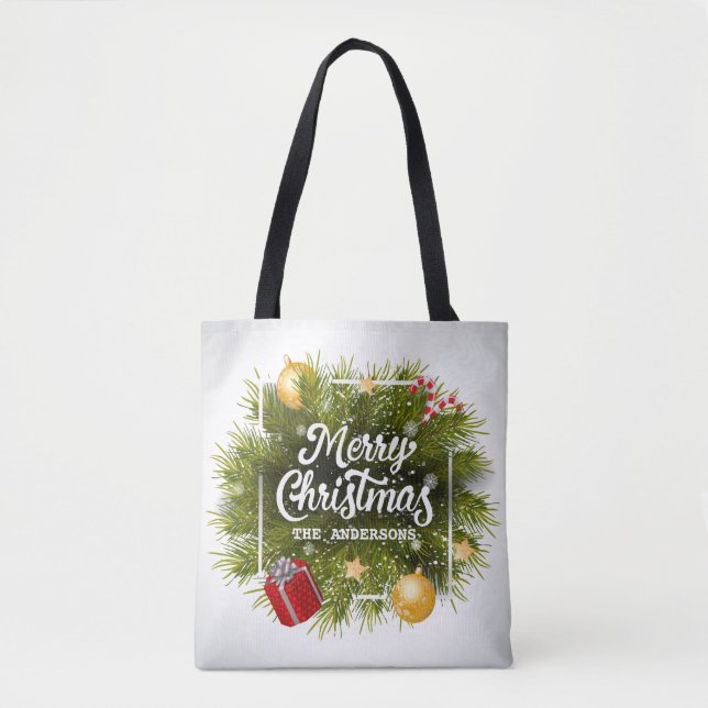 Bolsa De Tote De Árbol De Navidad Elegante Persona (Anverso)
