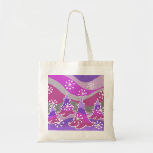Bolsa de tote de árboles de invierno púrpura
