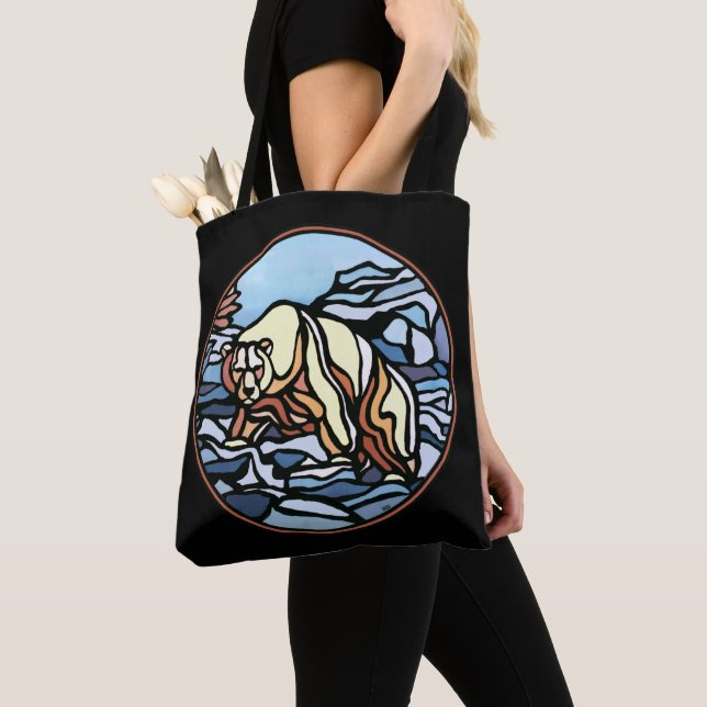 Bolsa de Tote de arte de oso polar Bolsa de compra (Detalle)