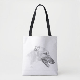 Bolsa de Tote de Arte de Perro de Greyhound