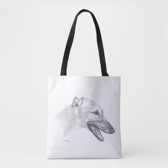 Bolsa de Tote de Arte de Perro de Greyhound (Anverso)