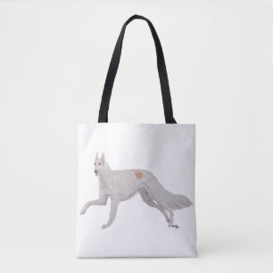 Bolsa de Tote de Arte de Perro de Lobo Ruso de Bor
