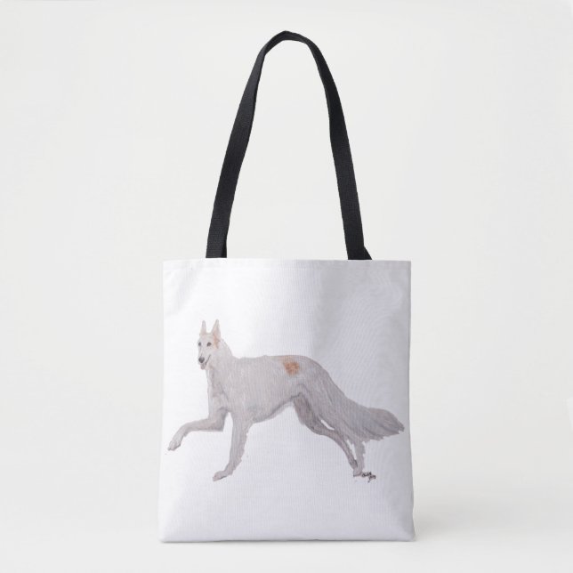 Bolsa de Tote de Arte de Perro de Lobo Ruso de Bor (Anverso)