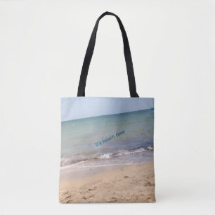 Bolsa de Tote de Beach Vibes - "It's Beach Time" y