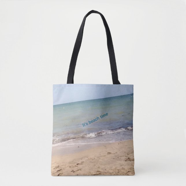 Bolsa de Tote de Beach Vibes - "It's Beach Time" y (Anverso)