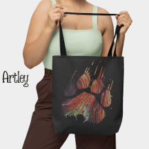 Bolsa de tote de Black Bear Paw, bolsa de tetas de