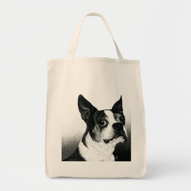 Bolsa de Tote de Boston Terrier - "Estilo Boston" (Frente)