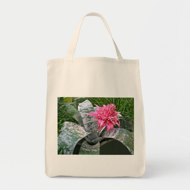 Bolsa De Tote De Bromeliad De Bloom Rosa (Frente)