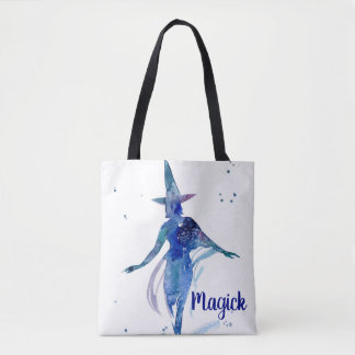 Bolsa De Tote De Bruja De Color Azul