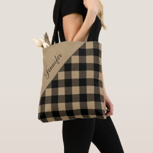 Bolsa de Tote de Búfalo Beige Moderno