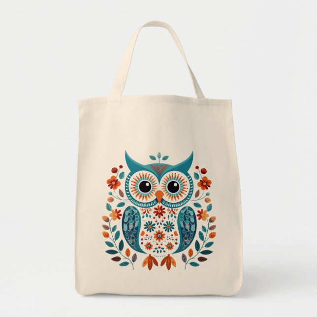 Bolsa De Tote De Búho Nórdico (Frente)