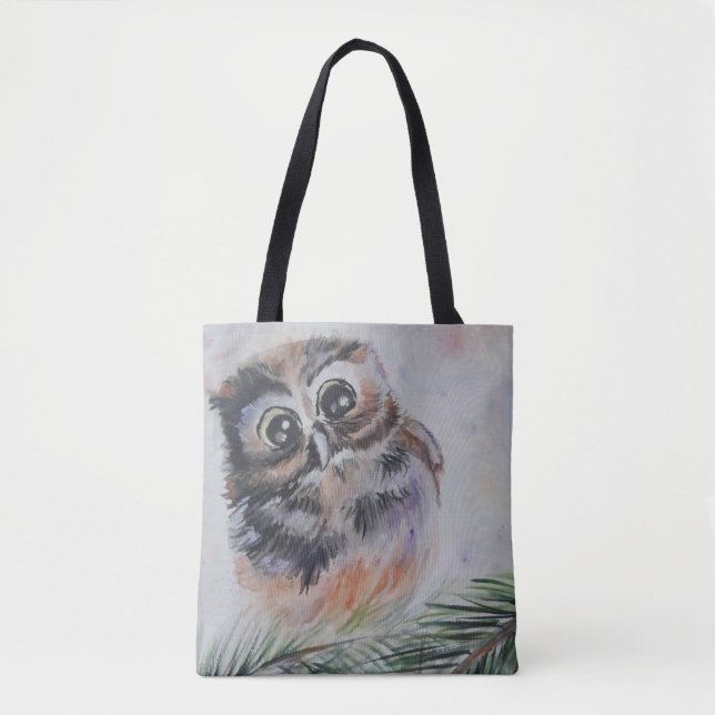 Bolsa de Tote de Búho - Pintura (Anverso)