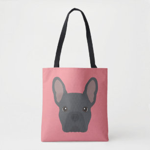 Bolsa de Tote de Bulldog azul lindo