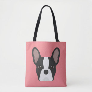 Bolsa de Tote de Bulldog blanco y negro
