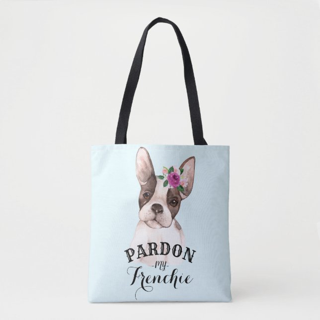 Bolsa de tote de Bulldog francés - Azul (Anverso)