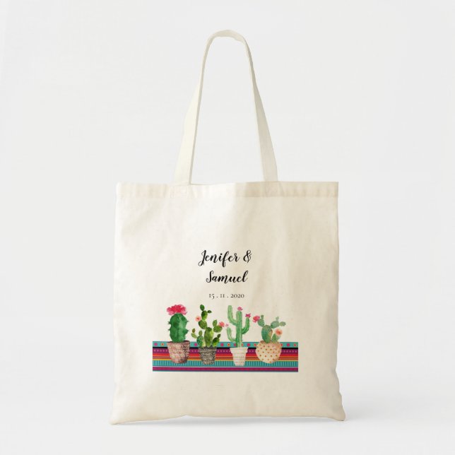 Bolsa De Tote De Cactus Floral Personalizada (Frente)
