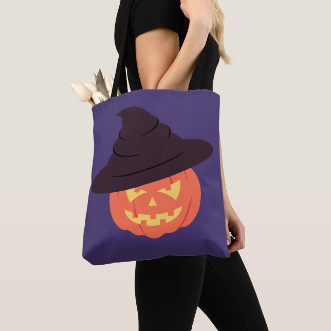 Bolsa de tote de calabaza retro naranja - Hallowee (Detalle)