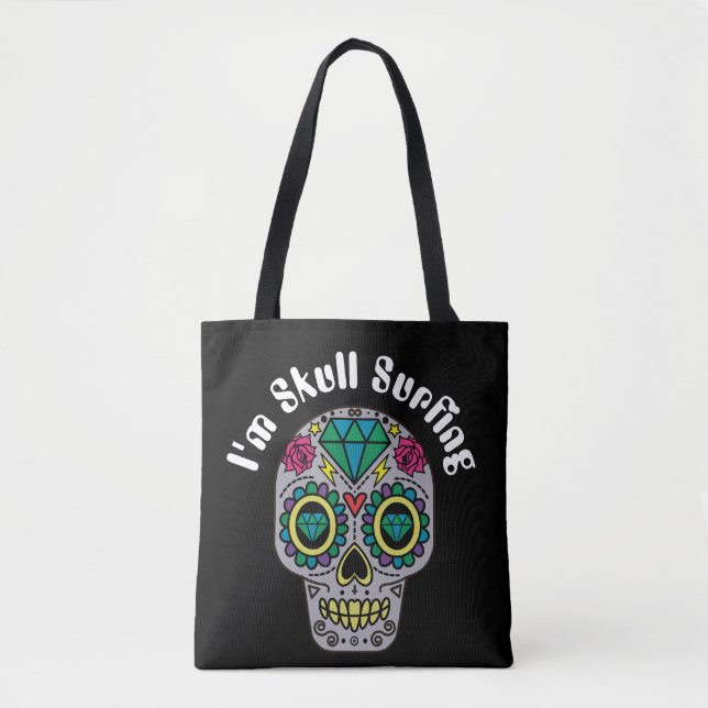 Bolsa De Tote De Calavera Abstracta Decorada (Anverso)