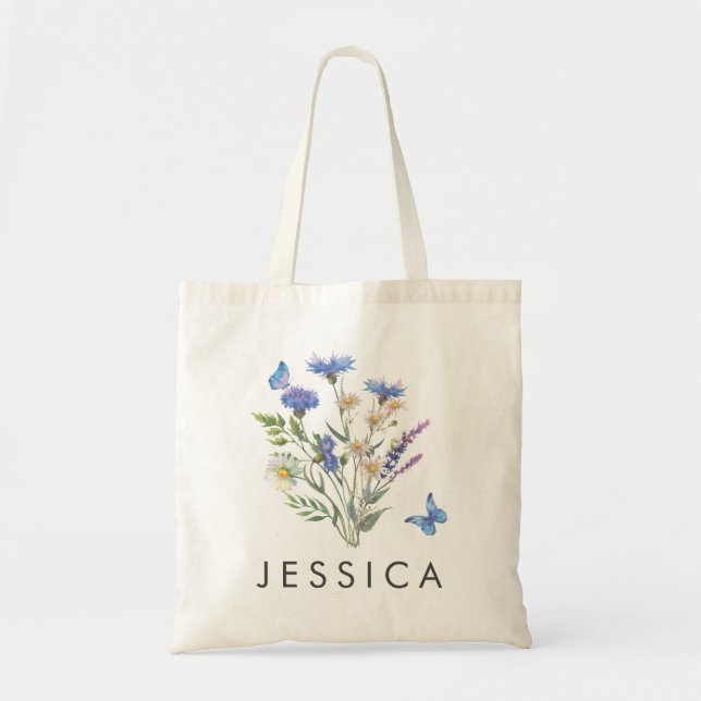 Bolsa De Tote De Canvas Botánicas Personalizadas (Frente)