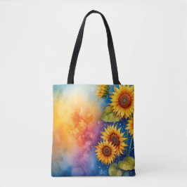Bolsa De Tote De Canvas De Girasol Alegre
