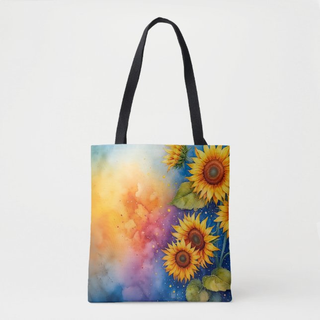 Bolsa De Tote De Canvas De Girasol Alegre (Anverso)