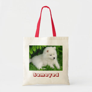 Bolsa De Tote De Canvas De Perro De Cachorro Blanc