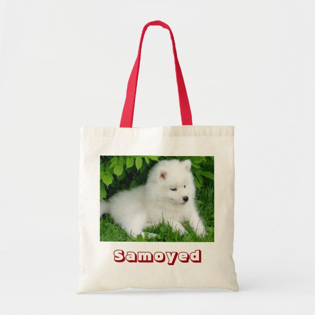 Bolsa De Tote De Canvas De Perro De Cachorro Blanc (Frente)