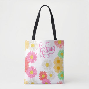 BOLSA DE TOTE DE CANVAS DE TIEMPO DE PRIMAVERA
