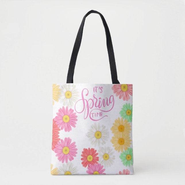 BOLSA DE TOTE DE CANVAS DE TIEMPO DE PRIMAVERA (Anverso)