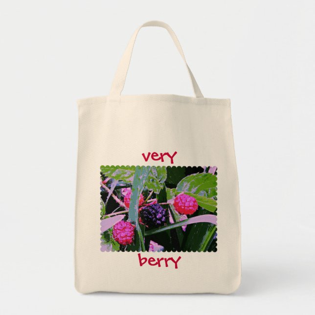 Bolsa de tote de canvas Grocery - Blackberries en  (Frente)