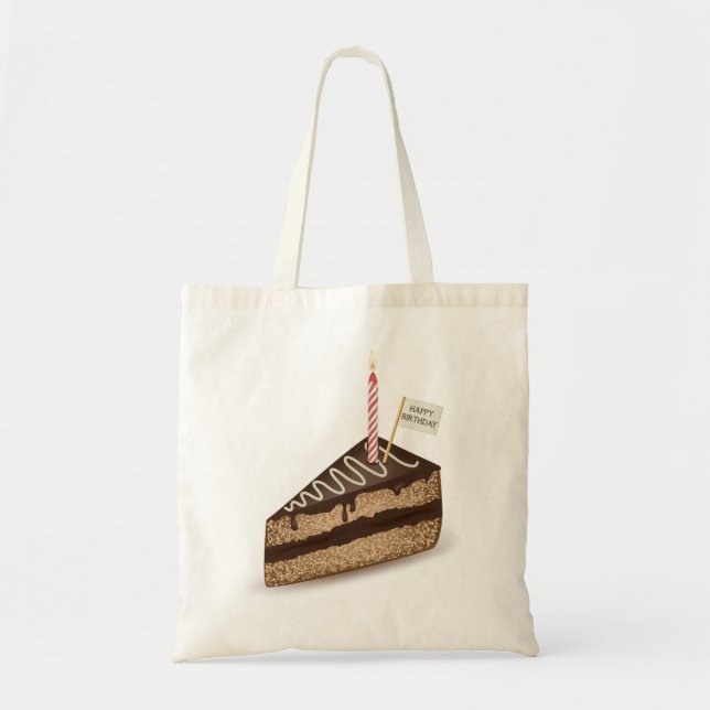 Bolsa de Tote de chocolate feliz cumpleaños (Frente)