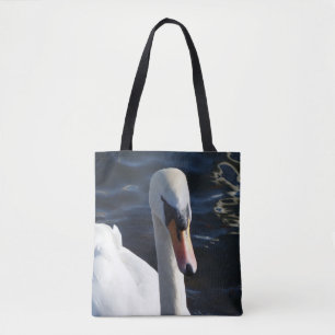 Bolsa de tote de cisne blanco