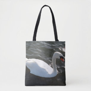 Bolsa de tote de cisne blanco