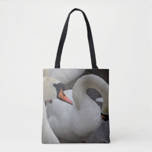 Bolsa de tote de cisne blanco